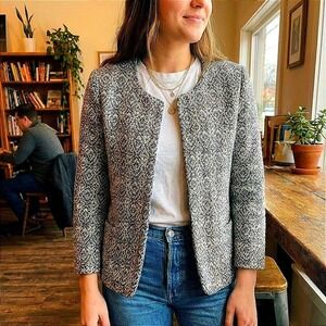 Anthropologie NWT Textured Boucle Tweed Open-Front Collarless Blazer Small
